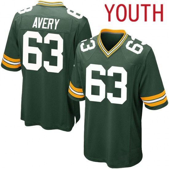 Youth Green Bay Packers #63 Josh Avery Green Nike Limited Player NFL Jersey->women nfl jersey->Women Jersey